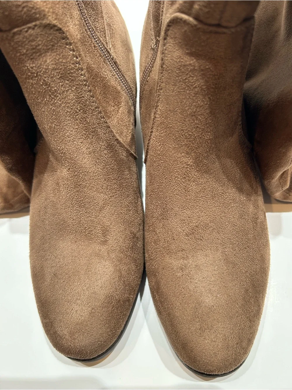J.Adams Thigh High Tan Vegan Suede Boots Size 9 NWT